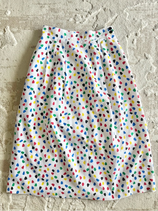 Prophecy Dresses & Skirts - VINTAGE 80s/90s Prophecy Multicolor Confetti Print on White A-Line Skirt XS